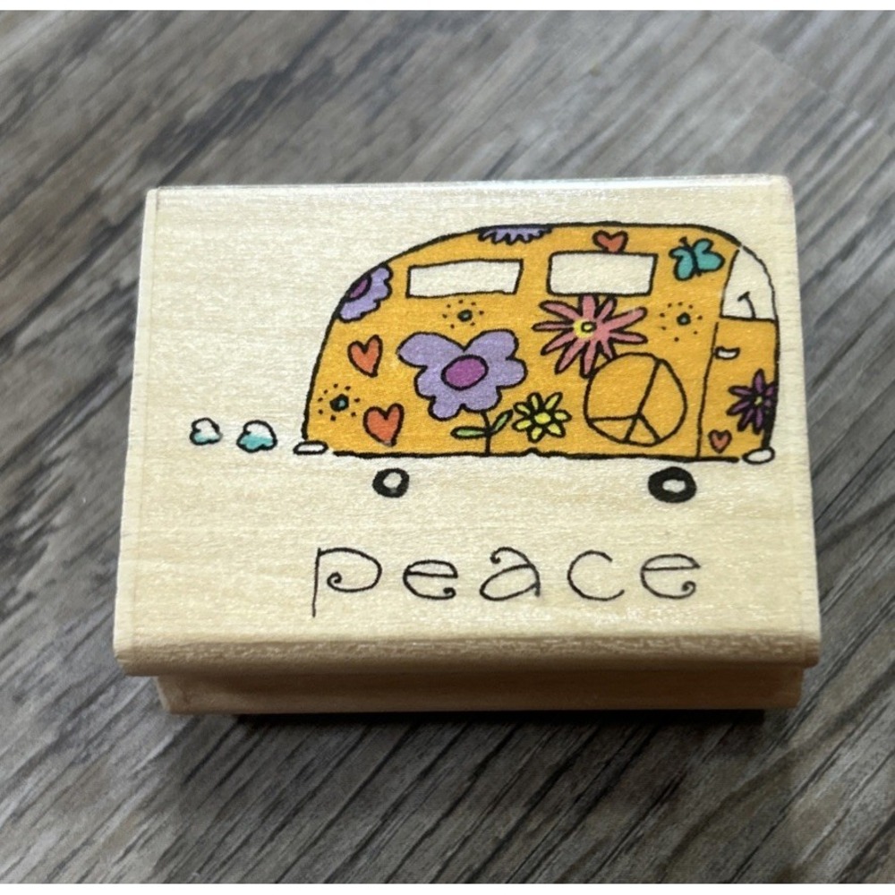 Davidβ Walker Uptown Rubber Stamps D23020 Peace Van